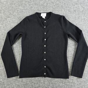 Loft Black Long Sleeve Button Up Cardigan Sweater Size XS